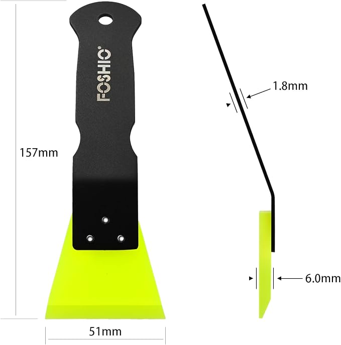 FOSHIO 2 Pack Small Squeegee for Vinyl, Stainless Steel Handle Mini Squeegee for Mirror Shower Glass Door Window Cleaning, Car Light, Bumper Vinyl Wrap Window Tint Kit