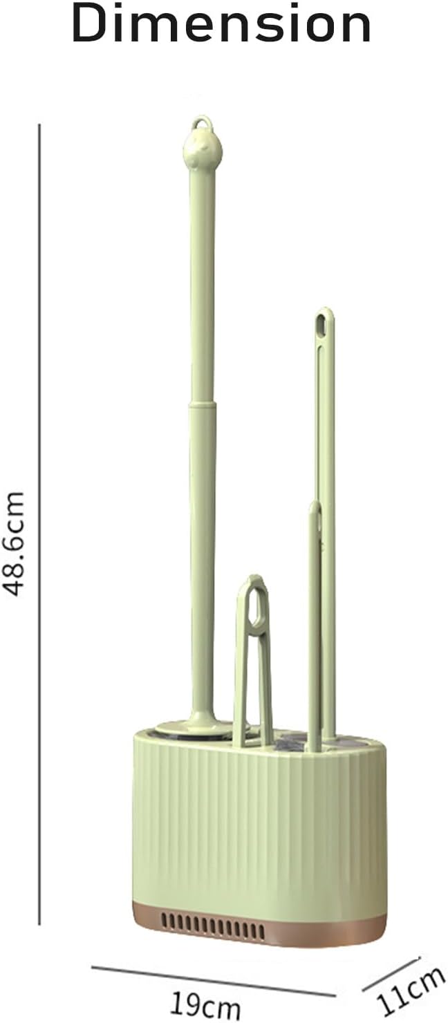 Basaza Toilet Brush and Holder Set Toilet Bowl Cleaning Brush and Holder for Bathroom 4 in 1 Light Green Toilet Bowl Cleaner Brushes & Holders Floor Standing or Wall Mounted