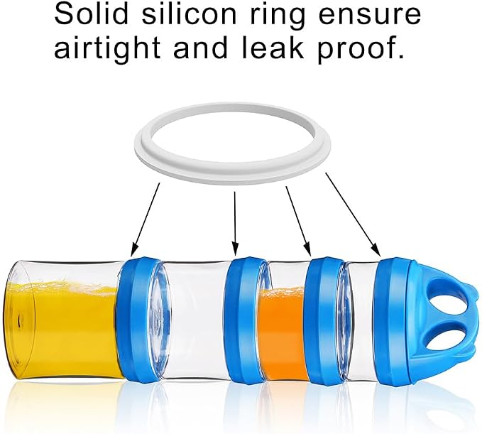 SELEWARE Stackable Snack Containers for Kids Toddlers Adults, Blue & Red | Portable Food Storage Containers for Snacks Formula Powder Drinks and Travel, Twist Lock System Airtight Leak-proof BPA Free