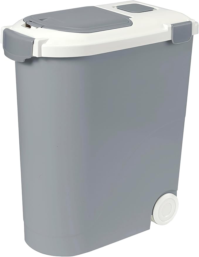 Ashfield & Harkness: Airtight Pet Food Storage Container - 30lbs/36 Qt, Grey - Lightweight Bin, Measuring Scoop, Snap Latch, Dogs-Cats-Animal Supplies