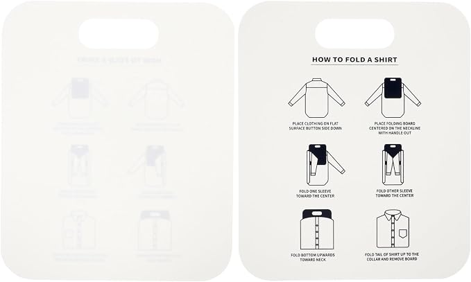 SEWACC 2-Pack Shirt Folding Board Laundry Folding Board for T-Shirts Short- and Long-Sleeve Shirts Collared Shirts Closet Drawer Suitcase Organization 12.00 X 9.96 X 0.03 in