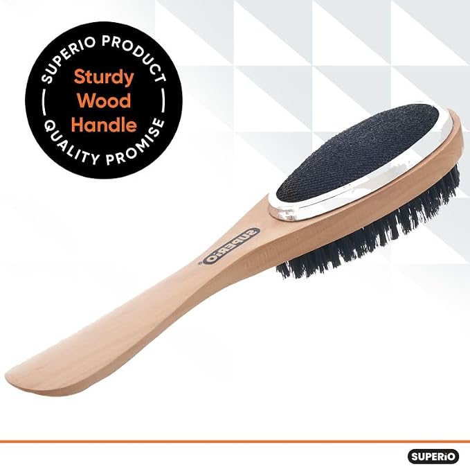Superio Lint Brush for Clothes,6-Pack,3 in 1 Garment Brush - Double Sided Wood Handle,Clothes Brush,Lint Brush for Suit,Wool Coat,Removes Pet Lint and Dust and Shoe Horn
