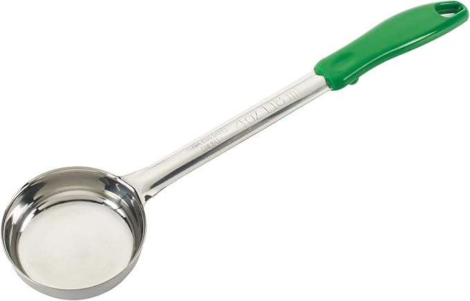 Winco Solid Food Portioner, 4-Ounce, Medium, Stainless Steel, Green