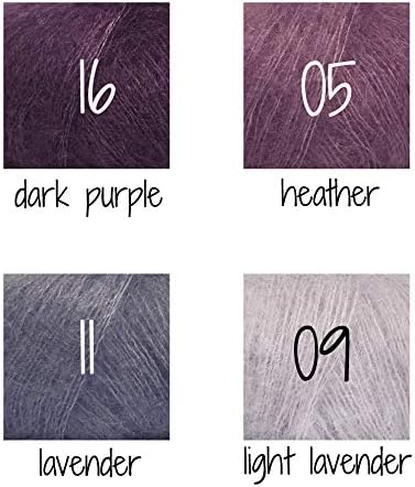Mohair and Silk Yarn Drops Kid-Silk, 0 or Lace, 2 Ply, 0.9 oz 230 Yards per Ball (16 Dark Purple)