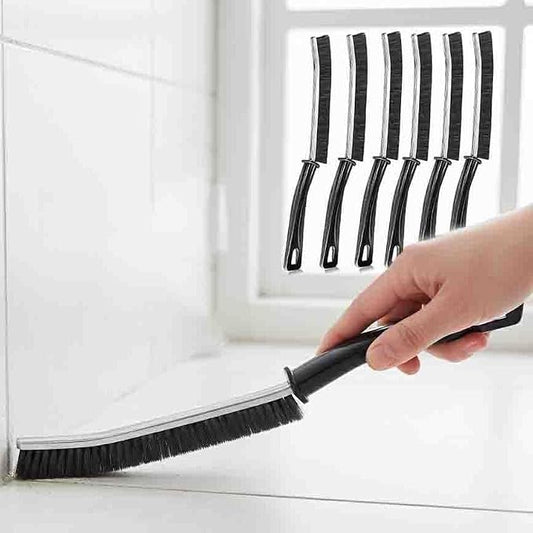 CrafTreat Hard Bristle Crevice Cleaning Brush – 6 Pack (Black) – Gap Scrub Brushes for Kitchen, Bathroom, Window Tracks, Grout, Car & Tight Spaces – Household Cleaning Tool