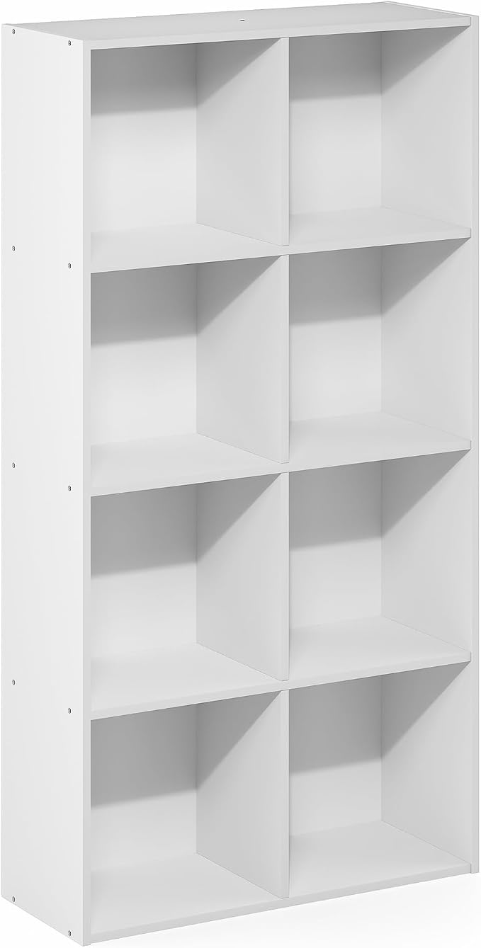 Furinno Reed 8-Cube Closet Organizers and Storage, White | Closet Storage, Closet Organizer for Bedroom, Study Room, Hallway