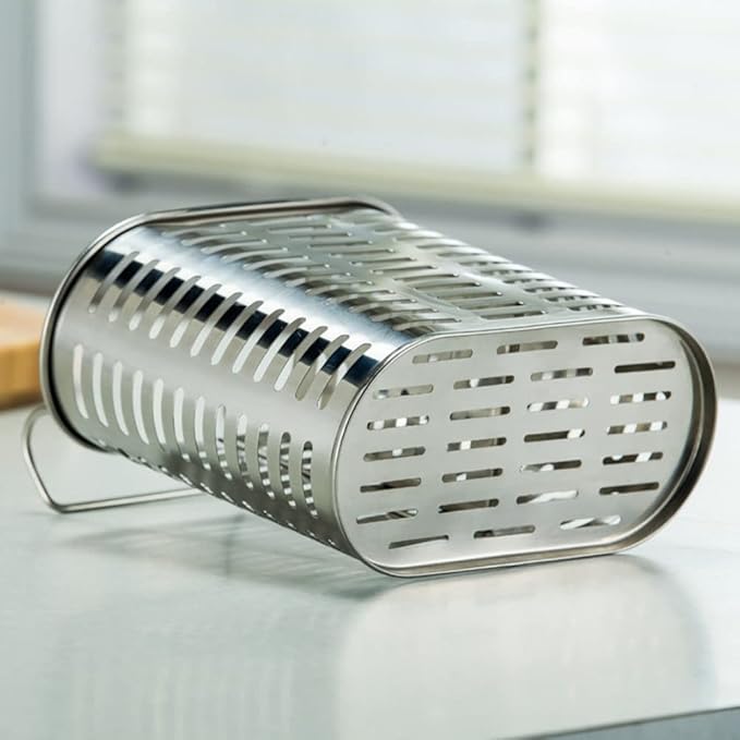 Stainless Steel Hanging 2 Compartments Mesh Utensil Drying Rack/Chopsticks/Spoon/Fork/Knife Drainer Basket Flatware Storage Drainer