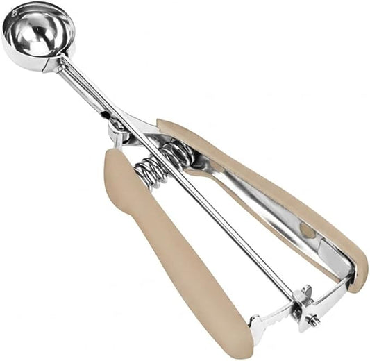 Cookie Scoop, 18/8 Stainless Steel Cookie Scooper, Cookie Scoops for Baking, 2Tsp/10ml/ 0.34oz Tbsp Cookie Dough Scoop, Ice Cream Scooper with Trigger Release, Cookie Scooper for Baking(#100 Brown)