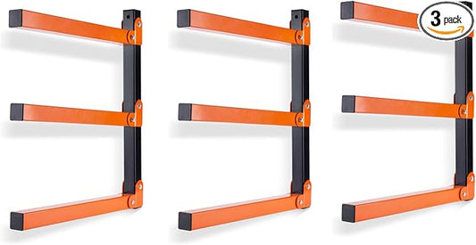 Ultrawall Wall Mount Wood Organizer Racks, Lumber Storage Metal Racks Wood Storage Racks with 3-Level (3 Pack)