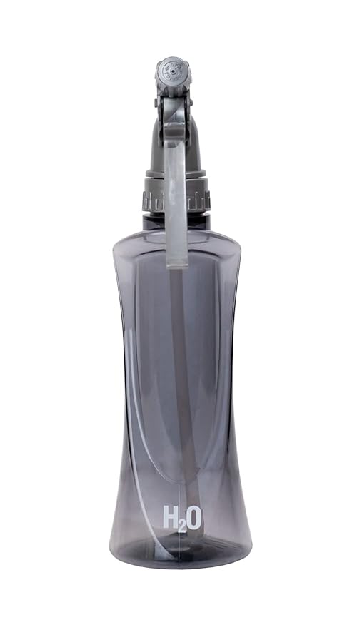 Cricket H2O Water Spray Bottle for Hair Mist – Continuous Stream, Adjustable Nozzle & Stronger Spray Bottles, Durable Aluminum, Refillable for Hair Styling & Barber Use – 10 oz, Smoke Grey