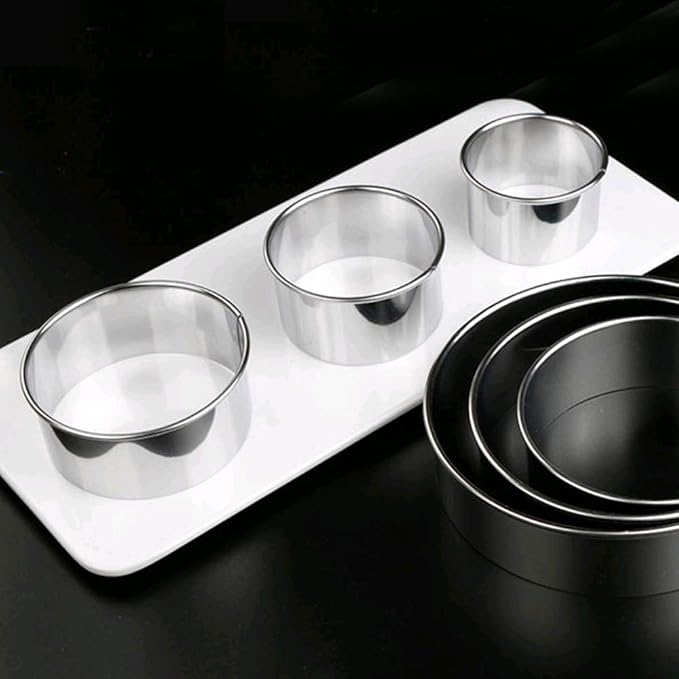 Cookie Cutters - Biscuit Cutters/Stainless Steel Dumpling Cutters/Cake Pastry Cutters/Cake Cookie Scone Cutters Molds stamps for Cooking Baking (3Pcs, Round Edge)