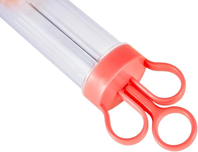 Cupcake Injector/Decorating Icing Set, 9-Piece Set, Stainless Steel Laminating gunCookie gunSqueeze cookie makerCream laminating gunLaminating nozzleSoluble beansBaking tools (Red 9pcs)