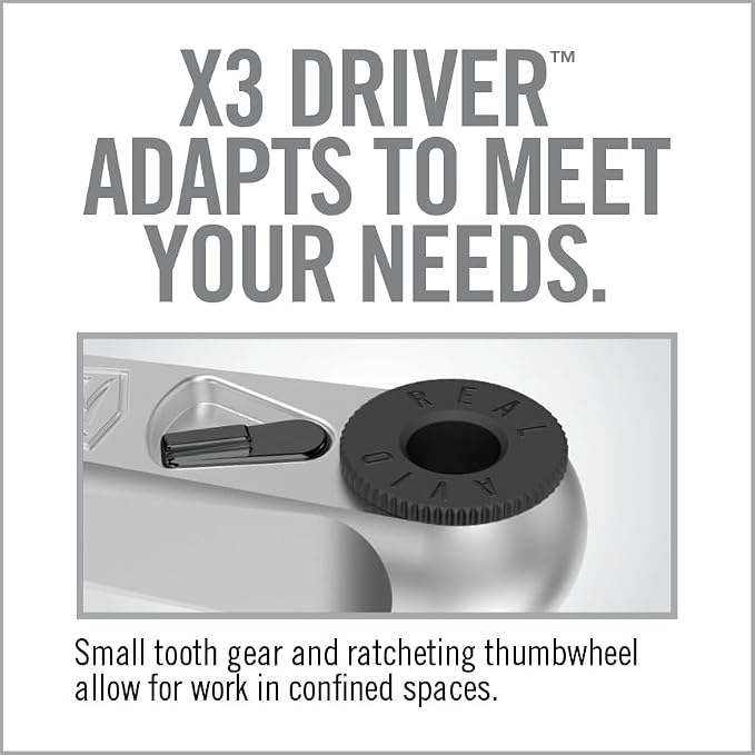Real Avid Smart-Torq & X3 Driver Kit - Adjustable Limiter 15-65 In-Lbs, 3-in-1 X3 Driver Ratchet, T-Handle, Screwdriver, 12 Bits in a Compact Case