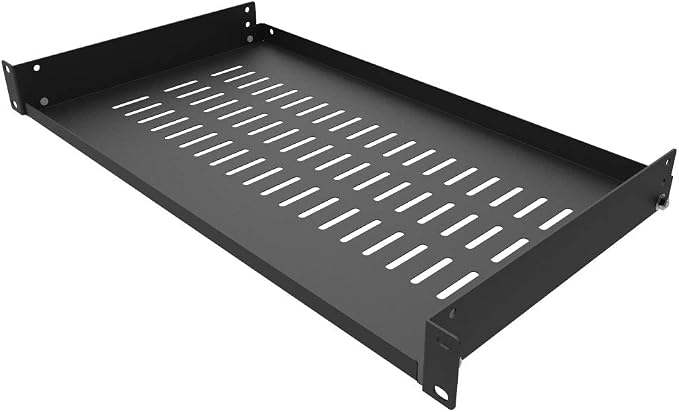 1U Vented Cantilever Server Rack Mount Shelf 10" Depth | for 19-Inch Network/AV Equipment Rack and Cabinet, Disassembled (1U10V)