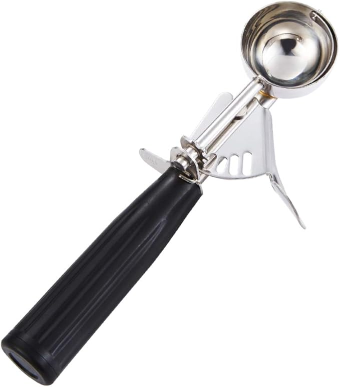 Cookie Scoop - #40 (0.78 oz) - Disher, Portion Scoop, Food Scoop - Portion Control - 18/8 Stainless Steel, Black Handle