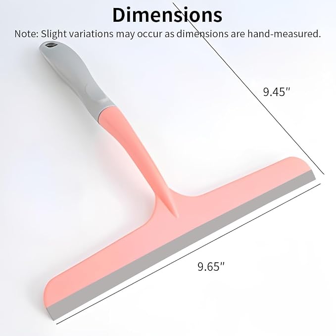 Silicone Squeegee for Shower,Window,and Mirror-Flexible Household Cleaning Tool for Glass,Tiles,and Countertops (Pink)