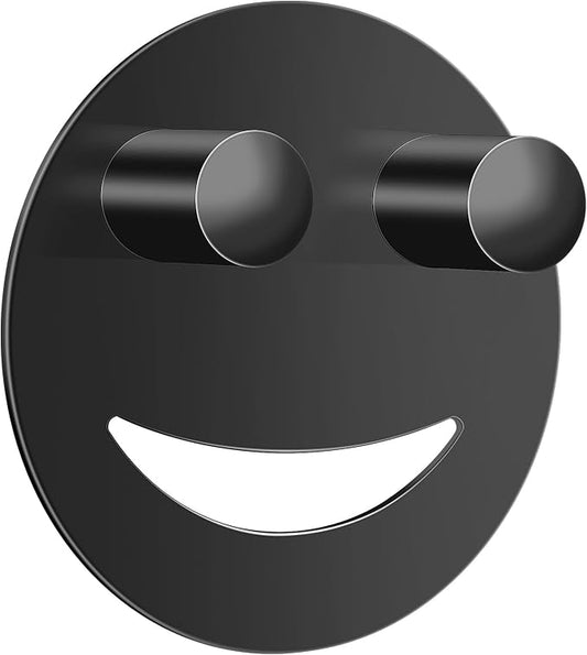 Yoshiky Stainless Steel Smiley Face Sponge Holder, Silver Sink Caddy Organizer Storage with Suction Cup for Kitchen, Kitchen Accessories Decor Scrubber-Black