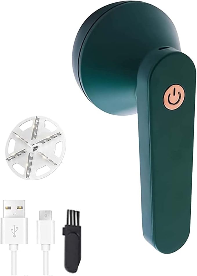 Lint Shavers, Fabric Shaver USB Rechargeable Lint Remover Electric Lint Shaver for Clothes Furniture Green