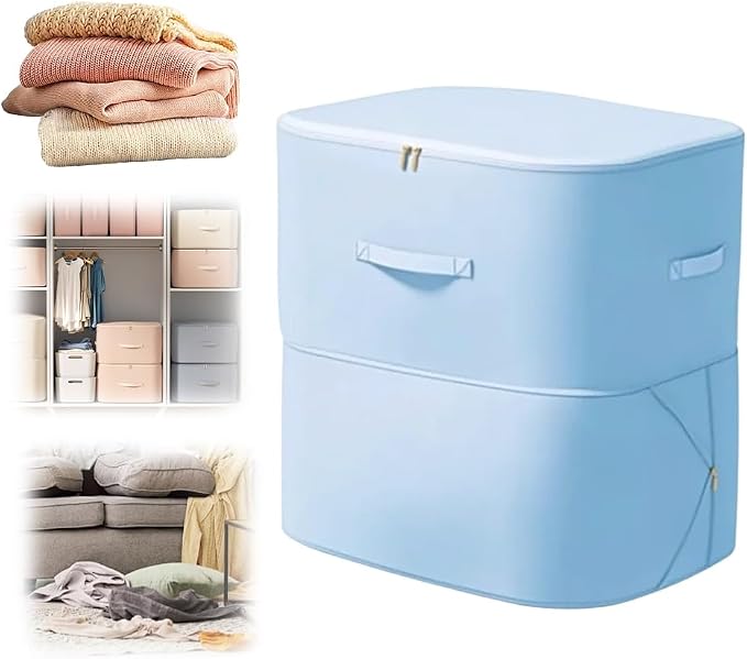 2026 New 3-Layer Ultra Space Saving Self Compression Organizer, Multifunctional Comforter Storage Bag for Comforters, Clothes, Blankets, Home Organization Must Haves (Bule, X-Large)