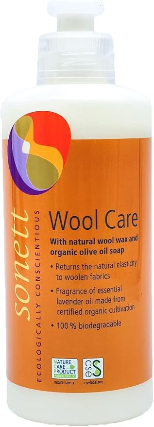 Sonett Organic Wool Care for Restoring Wool and Silk, Returns the Natural Elasticity to Woolen Fabrics (10 fl. oz)