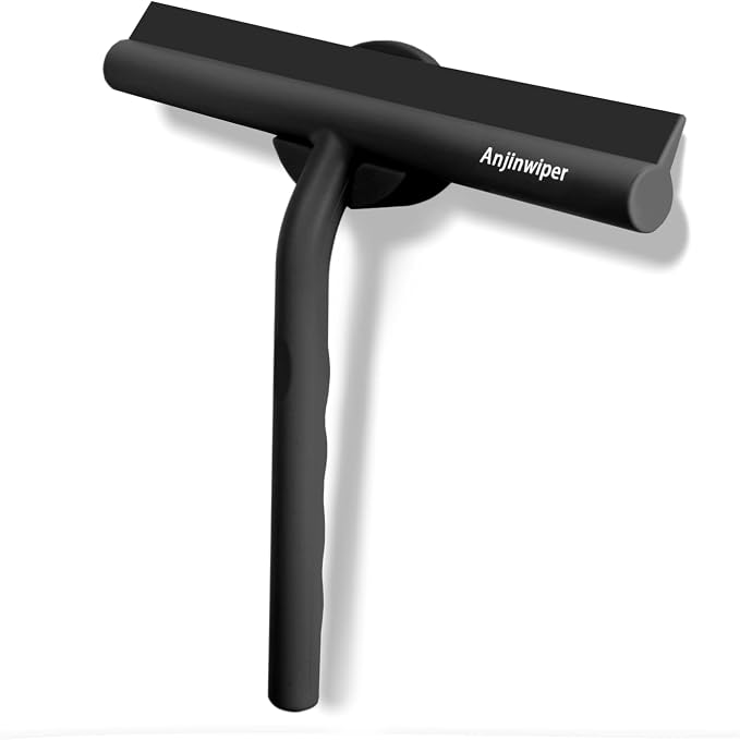 Shower Squeegee for Shower Glass Doors, 8 in All-Purpose Bathroom Squeegee | Silicone Squeegees for Glass Window Mirror Tile Wall, Ergonomic Household Squeegee with Adhesive Hook, Car Home Cleaner Tool