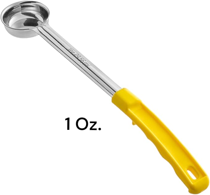 Portion Control Ladles Serving Spoons, Measuring Serving Utensils, for Restaurants, Busy Kitchens, Bariatric Surgery, Weight Loss, 1oz 2oz 3oz 4oz Color Handles Spoodle - Set of 4