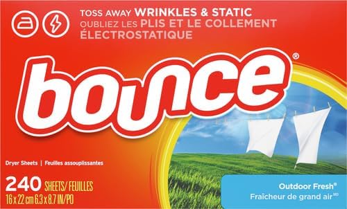 Bounce Dryer Sheets, Outdoor Fresh, 480 Count | Static Control | Wrinkle Fighters | 2 Packs of 240