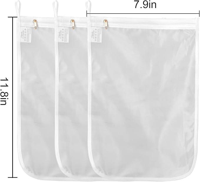 GOGOODA 3 Pack Delicates Laundry Bags, Fine Mesh Wash Bag with Hanging Loop | 3 Small for Lingerie, Underwear, Bra, Silk, Socks, Mask, Baby Diapers