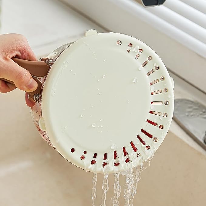 Fruit Washing Bowl with Strainer,Colander for Kitchen,Multi-Functional Vegetable and Food Drainer with Lid And Handle,Portable Fruit Containers for Fridge,BPA Free,2 Set