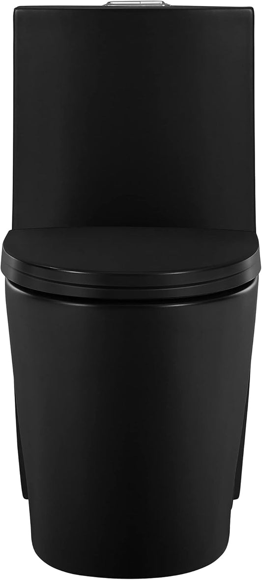 St. Tropez One Piece Elongated Toilet Dual Vortex Flush 1.1/1.6 gpf with 10" Rough-In, Matte Black