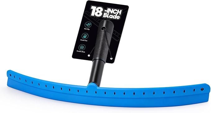 FOSHIO Window Squeegee with 18-Inch Large TPU Blade, All-Purpose Shower Squeegee for Glass Doors, Car Windows, Windshield, PPF Installation, Streak-Free Tile Wall Glass Cleaner Tool