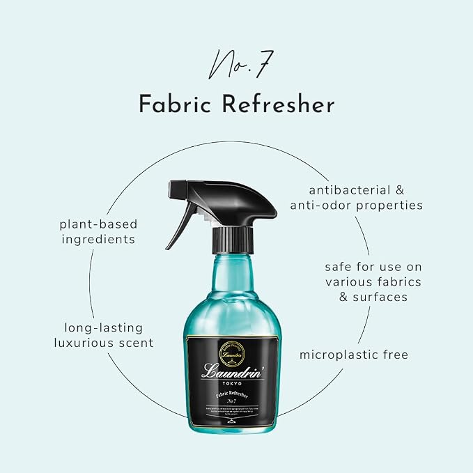 Laundrin Fabric Refresher Spray - No. 7, 300ml Odor Eliminator | Pet odor eliminator for home, room essentials fabric spray for mattress, curtain, sofa, carpet, furniture & bedding