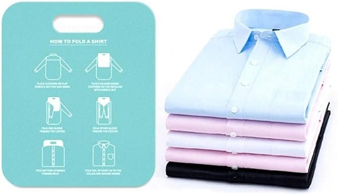 Zerodis Shirt Folding Board, Tshirt Folding Board Clothes Folding Board Plastic Laundry Folder Home Storage Tool for Adults (Blue)