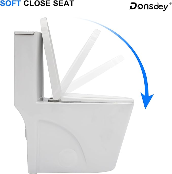 10'' Rough-in Compact One Piece Toilet - White Ceramic Toilets with 15.3" Soft Close Chair Seat 1.1/1.6 GPF for Water Saving Dual Flush Small Bathroom Compact Toilet 14.5''x27''x30.6''