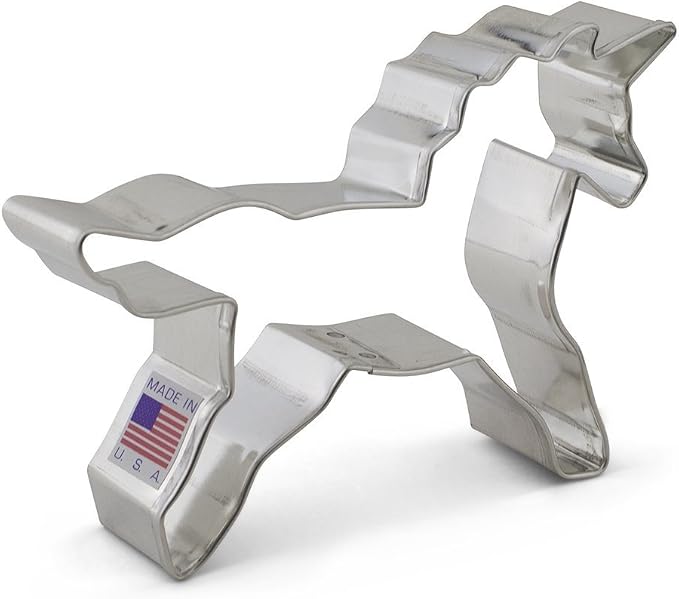 Ann Clark Unicorn 3-Pc. Cookie Cutter Set, Made in USA, Rainbow, Unicorn Body & Head
