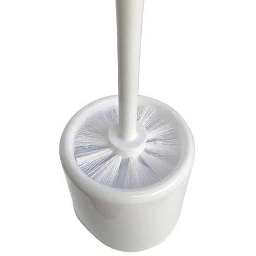 SPARTA 16-Inch Bowl Brush with Caddy, Toilet Bowl Cleaning Brush with Polypropylene Bristles and Storage Holder, White