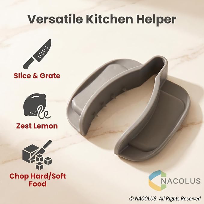 NACOLUS Grater Finger Guard for Mandoline Slicer,Vegetable Grater,Food Grabber for Box Grater,Finger Guards for Chopping, Slicing & Dicing, Sharp Knife Hand Protective Gear for Kitchen & Home (Gray)