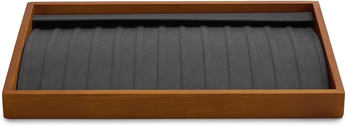 Oirlv Wood 13 Grids Necklace/Bracelet/Pendant Display Tray Jewelry Drawer Organizer Stackable Jewelry Trays(Grey) | Stackable Design,Keep Necklaces Bracelets Flat and Untangled,Organizing and Presentinge Legantly on Dressers&in Dresser