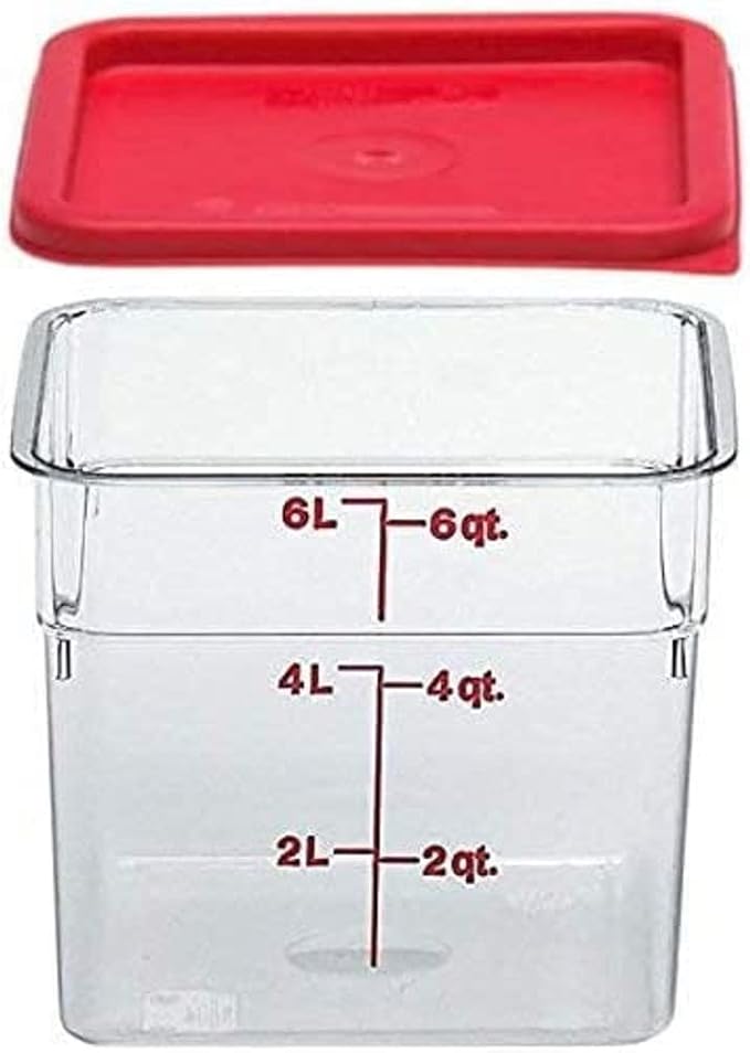 Cambro 6SFSCW135 Camsquare Food Container, 6-Quart, Polycarbonate, Clear, NSF with Lid