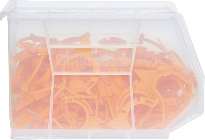 Akro-Mils 30239 AkroBins Plastic Storage Bins, Space-Saving Stackable Bins for Garage, Pantry, Craft Organization, 11-" x 8-" x 7-", Yellow, 6-Pack