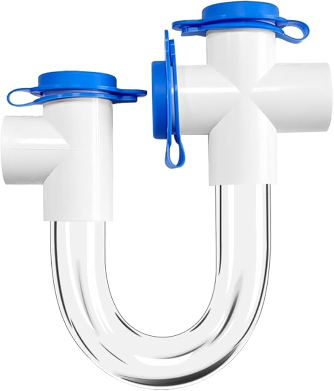 3/4 Clear PVC U Trap Pipe Fitting Connector for HVAC Condensate Drain System with Cleaning Brush