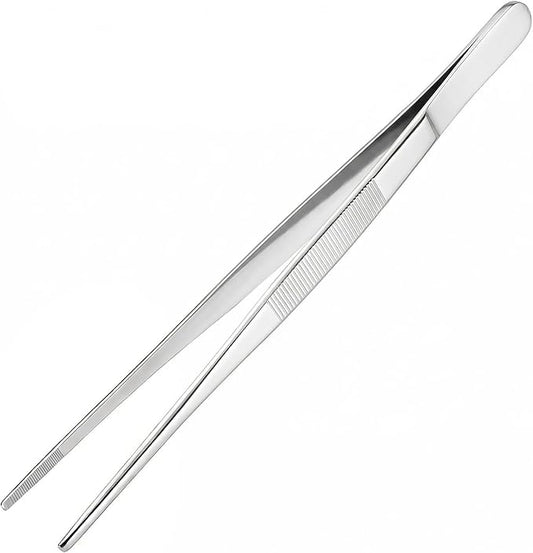 12-Inch Kitchen Tongs & Tweezers, Premium Cooking Utensils for Grilling, BBQ & Meat Handling, Stainless Steel Tong & Tweezer for Home Kitchen 1Pcs HULZJIL