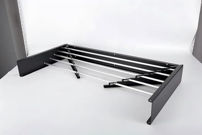 HILLHOUSE Wall Mounted Drying Rack 40 Inch Foldable, Heavy Duty 60 lb Capacity Clothes Airer with Wall Template, Collapsible Space Saver for Bathroom Laundry, 6 Aluminum Alloy Tubes, Black