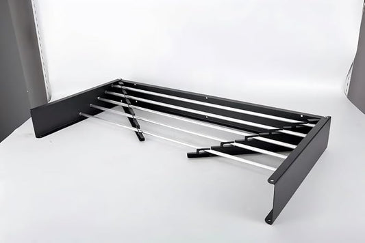 HILLHOUSE Wall Mounted Drying Rack 40 Inch Foldable, Heavy Duty 60 lb Capacity Clothes Airer with Wall Template, Collapsible Space Saver for Bathroom Laundry, 6 Aluminum Alloy Tubes, Black