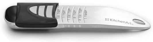 KitchenArt Stainless Steel Pro Adjust-A-Tablespoon, Adjustable Tablespoon | Spoon That Measures 1/2 TSP to 1 TBL | All In One Measuring Spoon | Cooking & Baking Gadget | Kitchen Organization