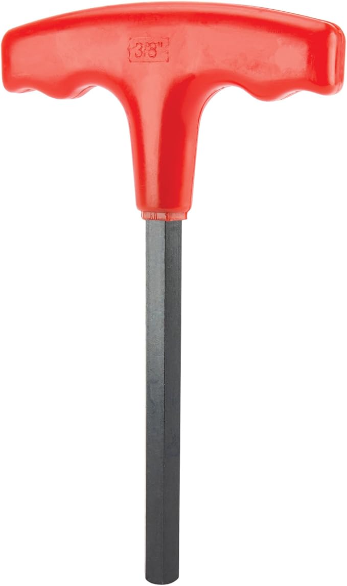 Performance Tool W80277 10-Piece SAE and Metric T-Handle Hex Key Set | Long arm Allen wrench set. High visibility PVC handles. Heat treated alloy steel. Includes wall mount storage tray