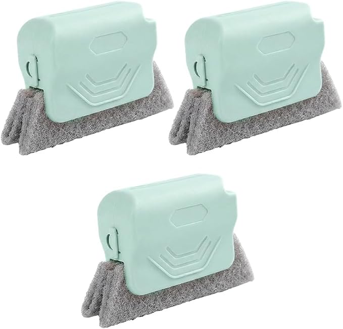 Window Track Cleaner,2026 new Handheld Cleaning Brush Set, for Window Slides Grooves, Tile Grout Lines, Shutter Slats, Car Ac Vents & Narrow Gaps (Green 3pcs)