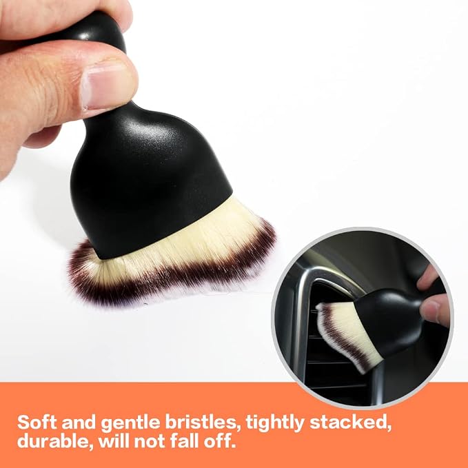 AOCISKA Car Interior Detailing Brush,Soft Bristle Cleaning Brush Car Detailing Brush Dusting Brush,Car Interior Cleaning Tool,Auto Detail Brush Car Dash Duster Brush (Tri-Color with Cap)