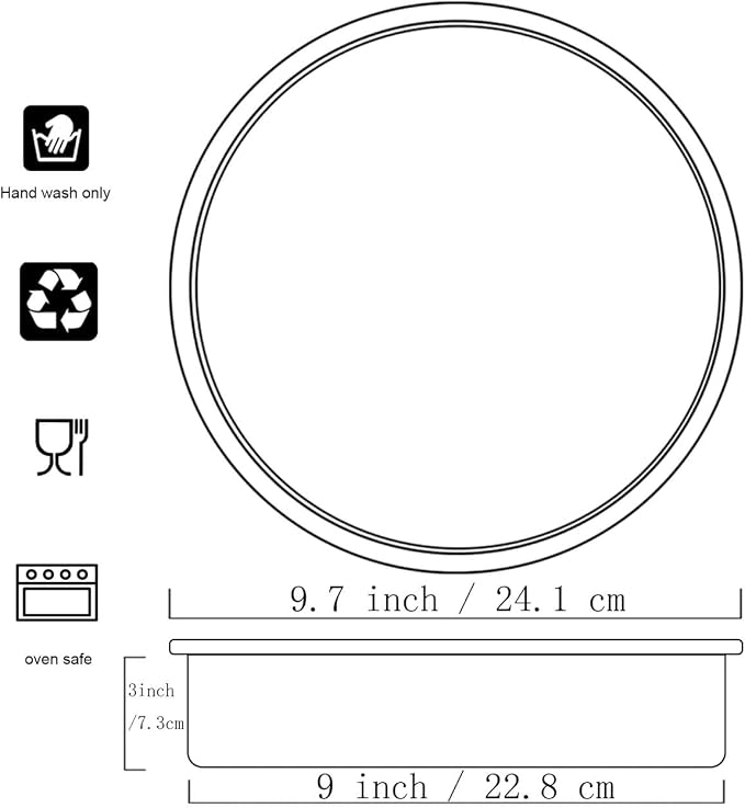 9 Inch Cake Pan, Aluminum Round Cake Baking Pans Tins For for birthday cake party cake, Non-Toxic, Only Handwasher.Silver(9×3 round Cake Pan)
