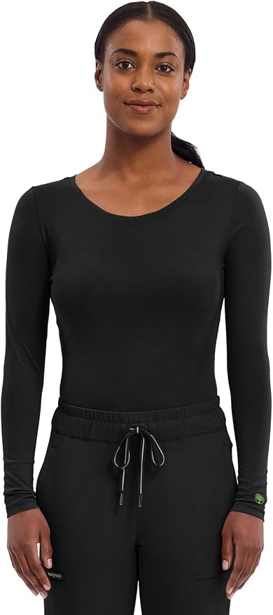 Healing Hands Underscrub Long Sleeve Women Knits Scrub Tops | Soft Cotton Blend Knit, Breathable Stretch Comfort, Machine Wash, Easy Care Fabric, Ideal For Layering Under Scrubs
